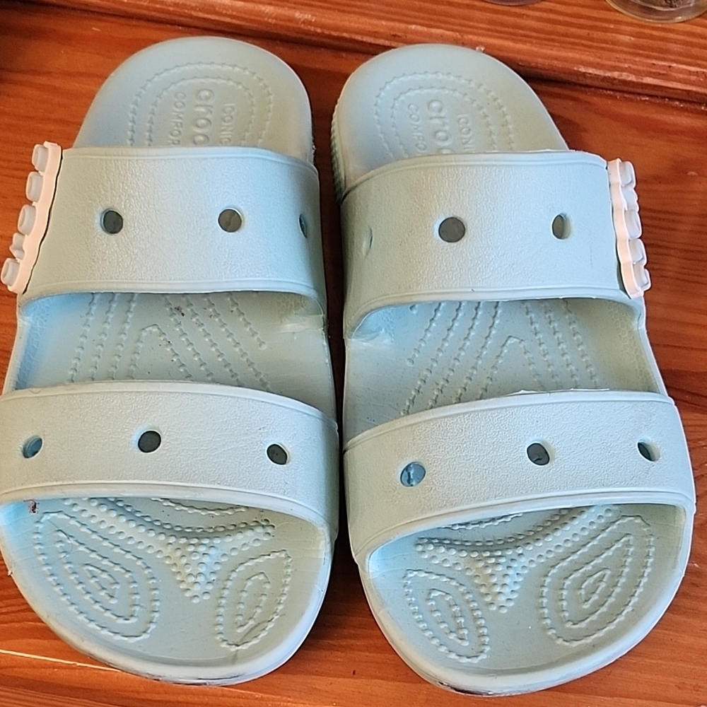 CROCS Kids Aqua Blue Slide Sandals